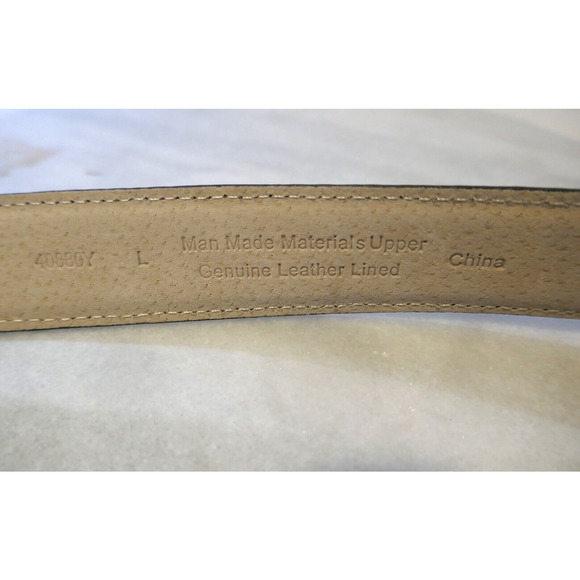 Faux Leather & Leather Lined Embossed Animal Print Belt Women's Black & White L - Picture 7 of 10